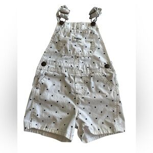 OshKosh B'gosh White shorts Overalls with Black Dots polka dots